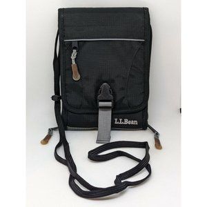 L.L.Bean RFID-Blocking Traveler Passport Organizer Black & Grey Good Condition!